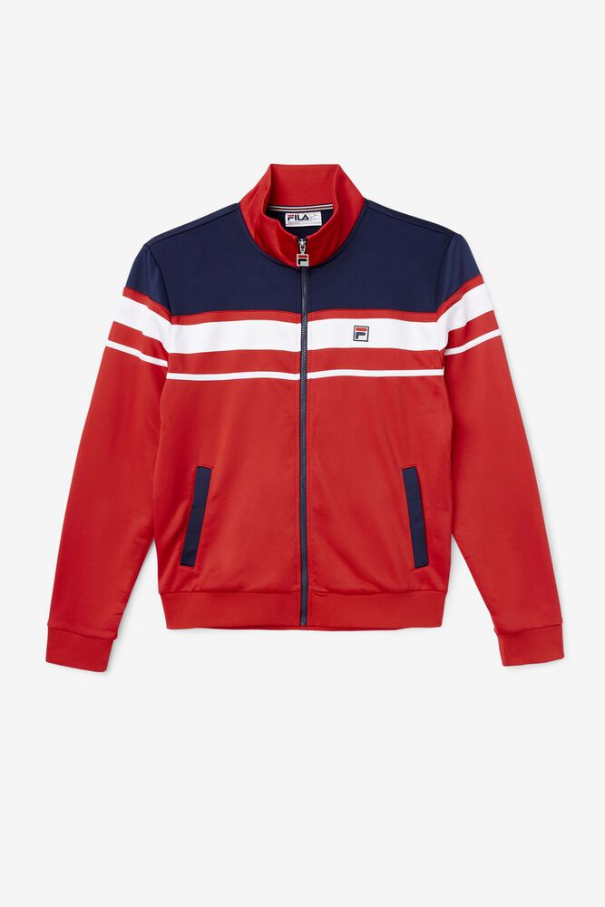 Fila Jacket Mens Red/Navy/White - Gordon - Philippines 3701845-QC